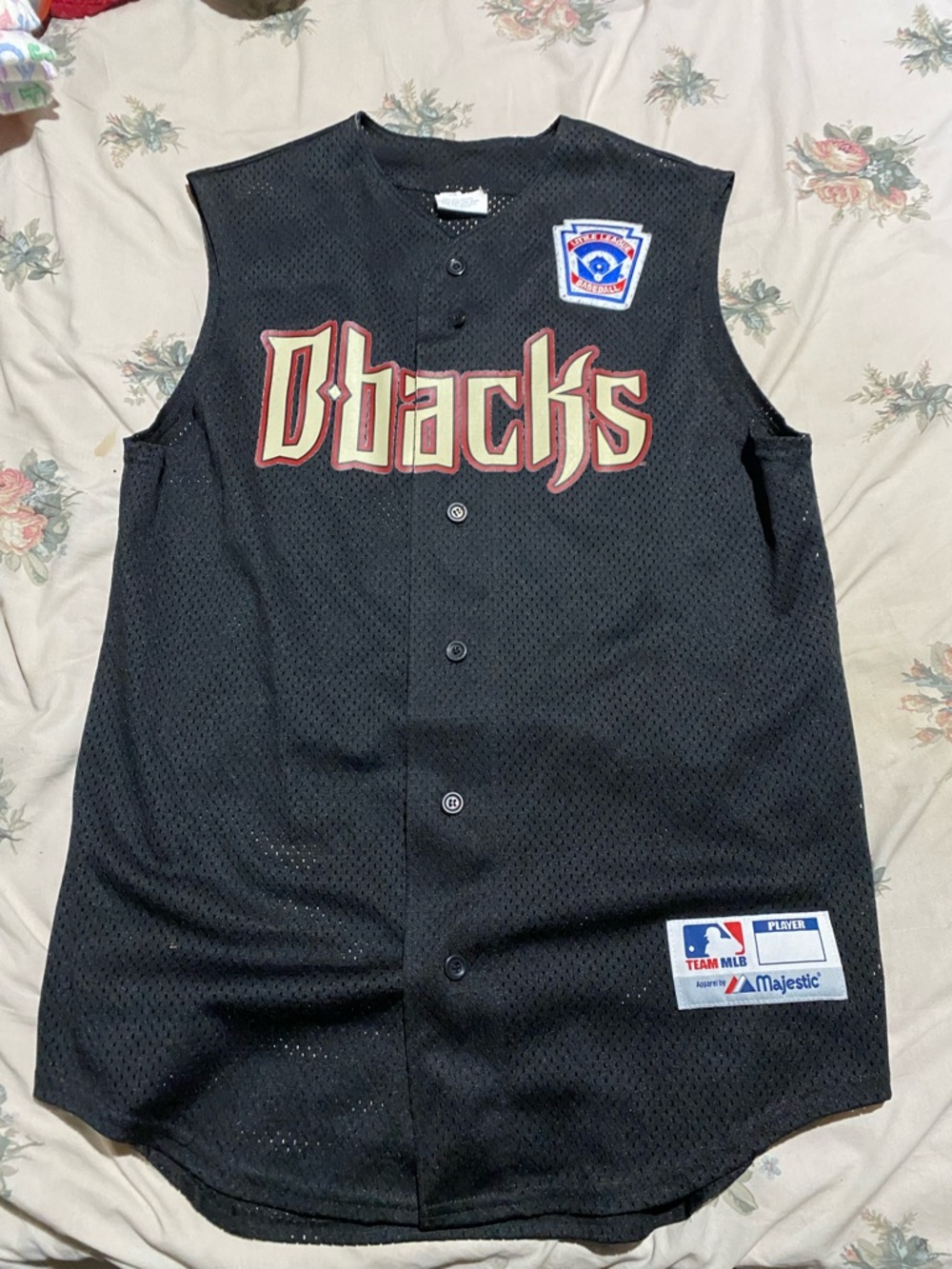 Vintage Arizona Diamondbacks Majestic Small MLB Mesh Black Jersey Vtg USA